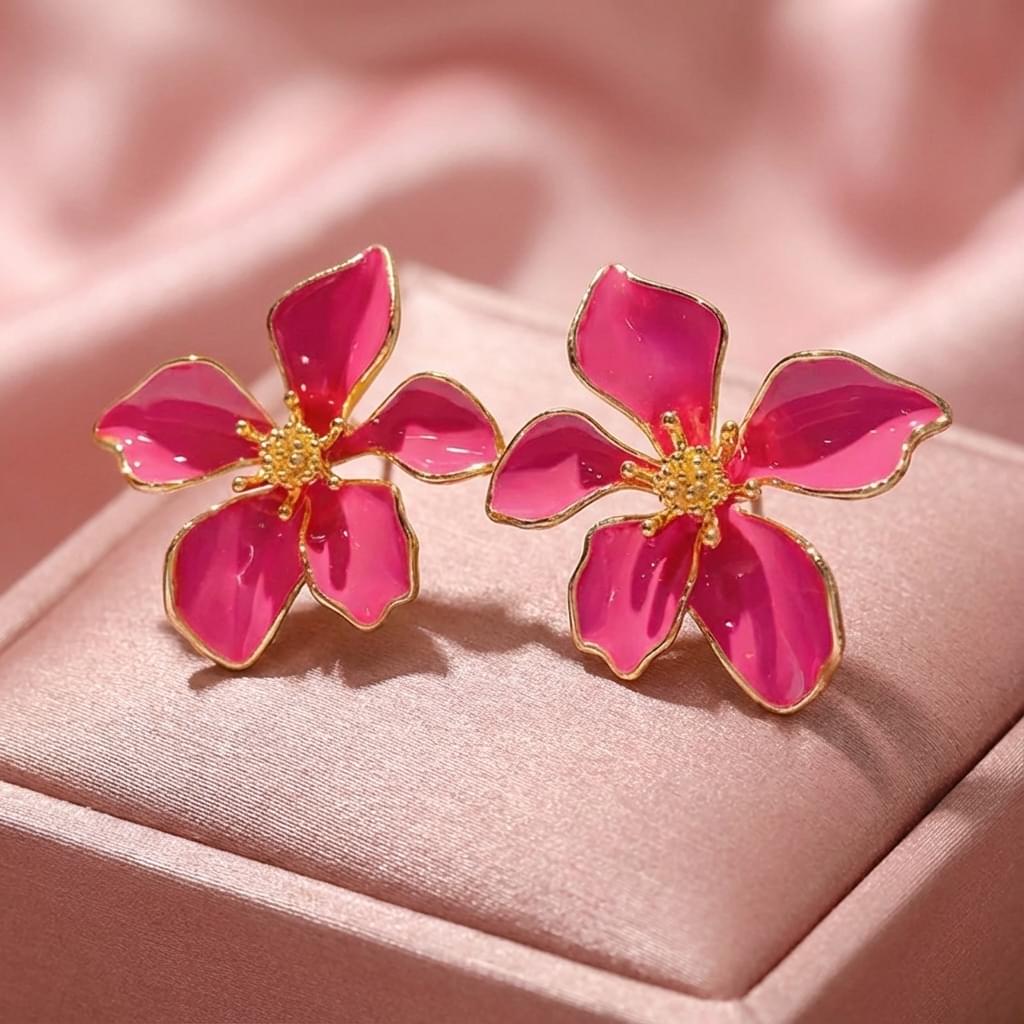 Fuchsia Petal Studs