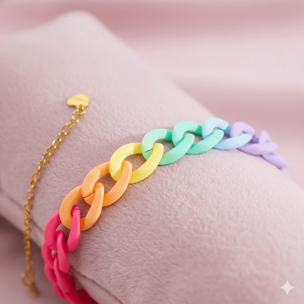 Rainbow Chain Link Bracelet